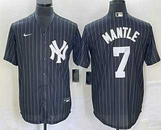Men's New York Yankees #7 Mickey Mantle Black Pinstripe Cool Base Stitched Baseball Jersey,We sell and wholesale Men's New York Yankees #7 Mickey Mantle Black Pinstripe Cool Base Stitched Baseball Jersey on line form chian!